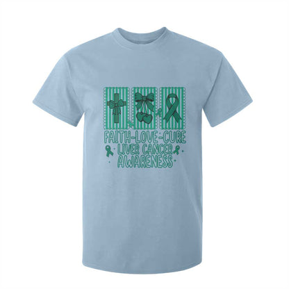 Faith Love And Cure Liver Cancer T Shirt For Kid Hope Survivor Support