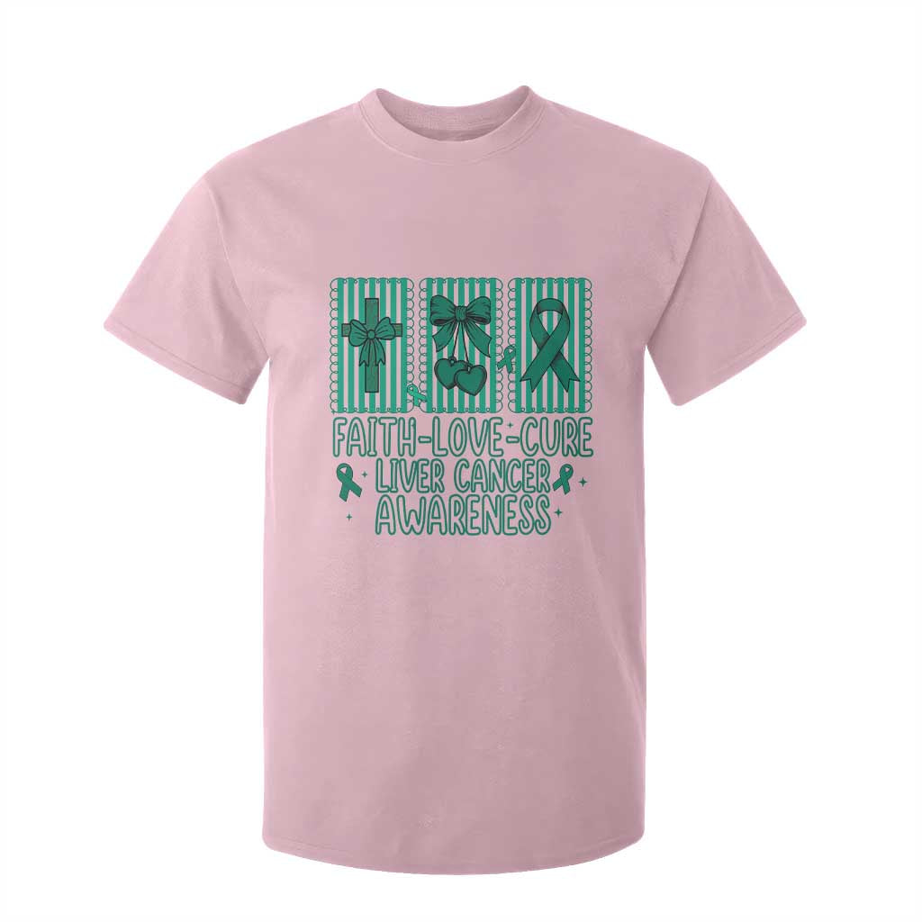 Faith Love And Cure Liver Cancer T Shirt For Kid Hope Survivor Support