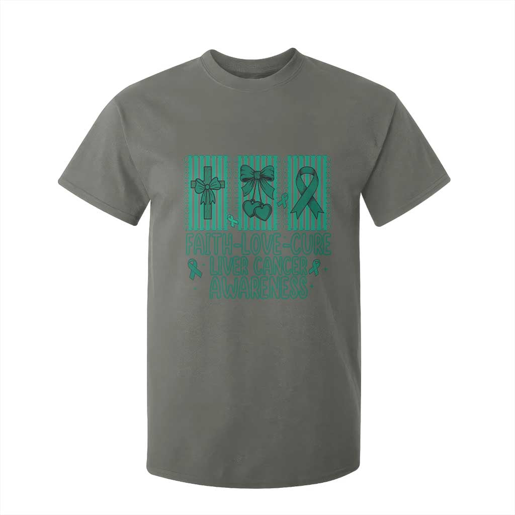 Faith Love And Cure Liver Cancer T Shirt For Kid Hope Survivor Support