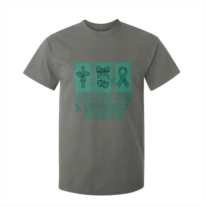 Faith Love And Cure Liver Cancer T Shirt For Kid Hope Survivor Support