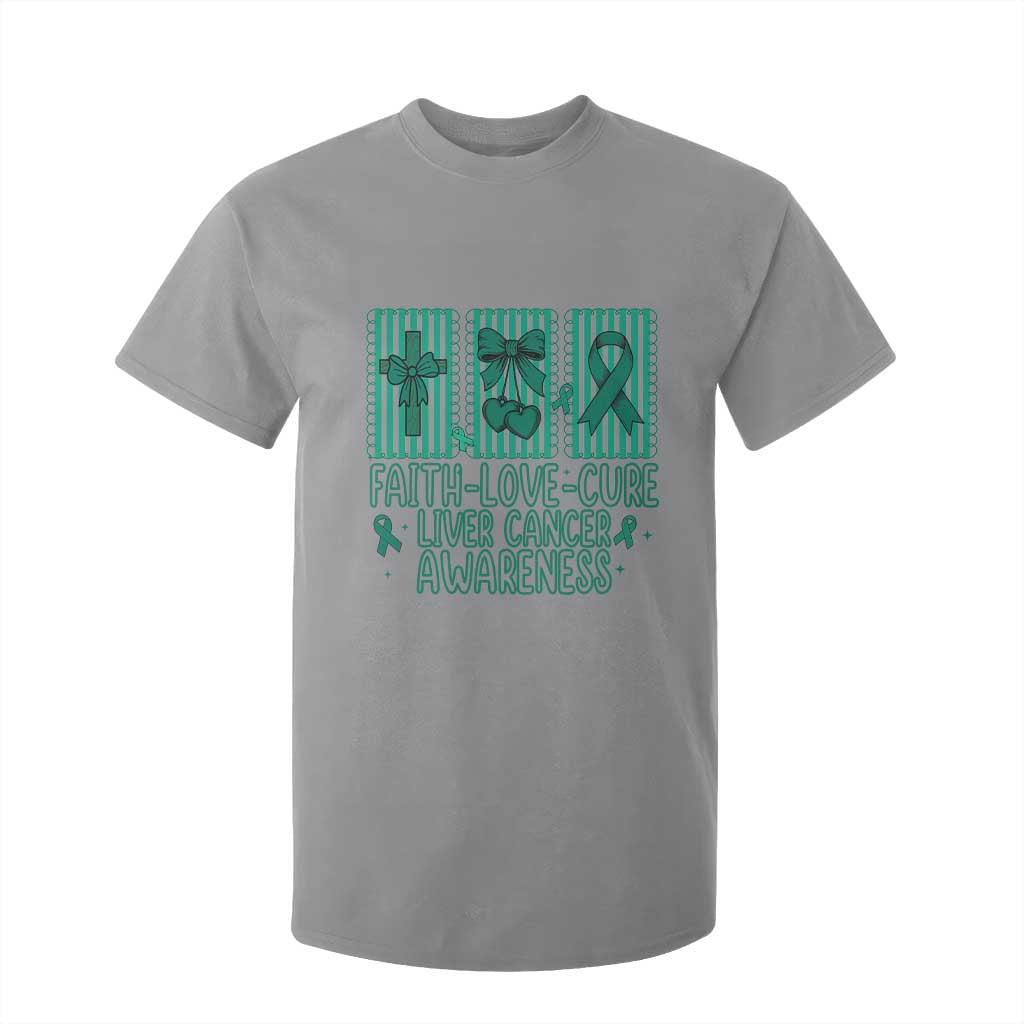 Faith Love And Cure Liver Cancer T Shirt For Kid Hope Survivor Support