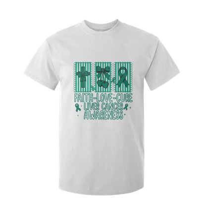 Faith Love And Cure Liver Cancer T Shirt For Kid Hope Survivor Support
