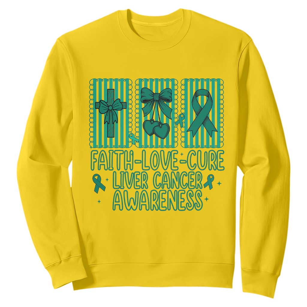 Faith Love And Cure Liver Cancer Sweatshirt Hope Survivor Support