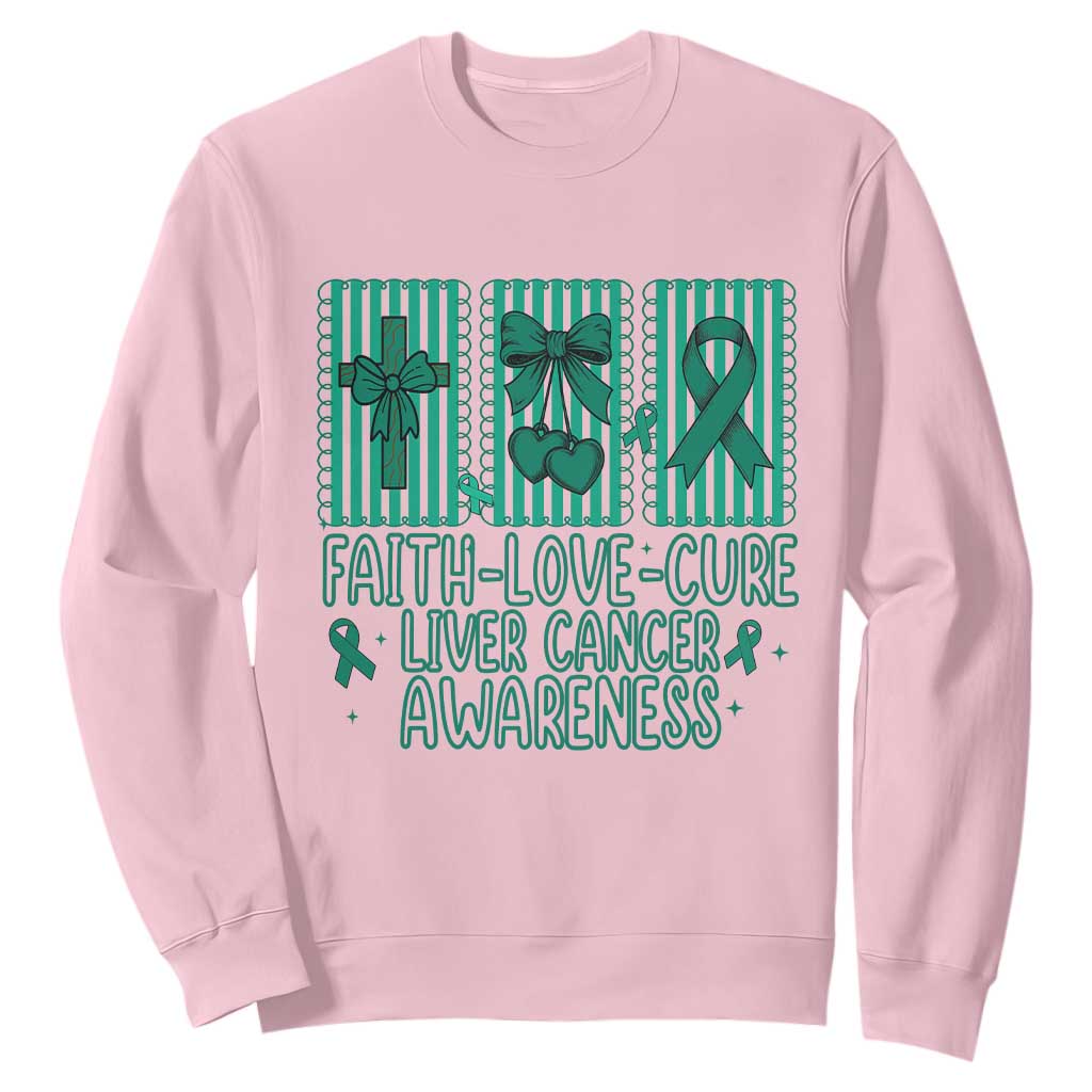 Faith Love And Cure Liver Cancer Sweatshirt Hope Survivor Support