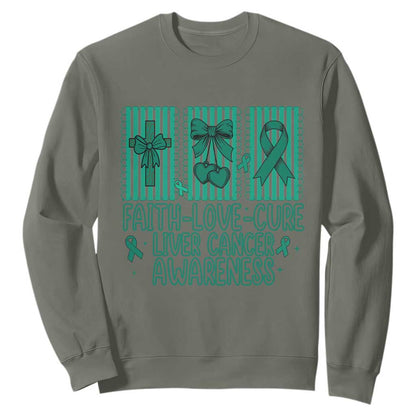 Faith Love And Cure Liver Cancer Sweatshirt Hope Survivor Support