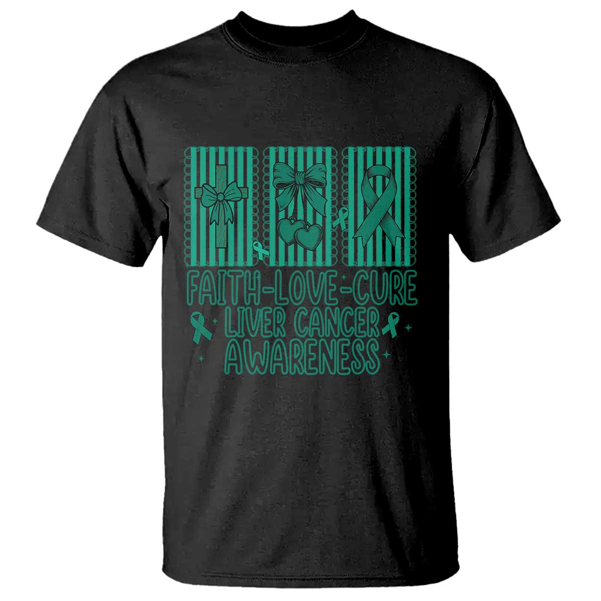 Faith Love And Cure Liver Cancer T Shirt Hope Survivor Support