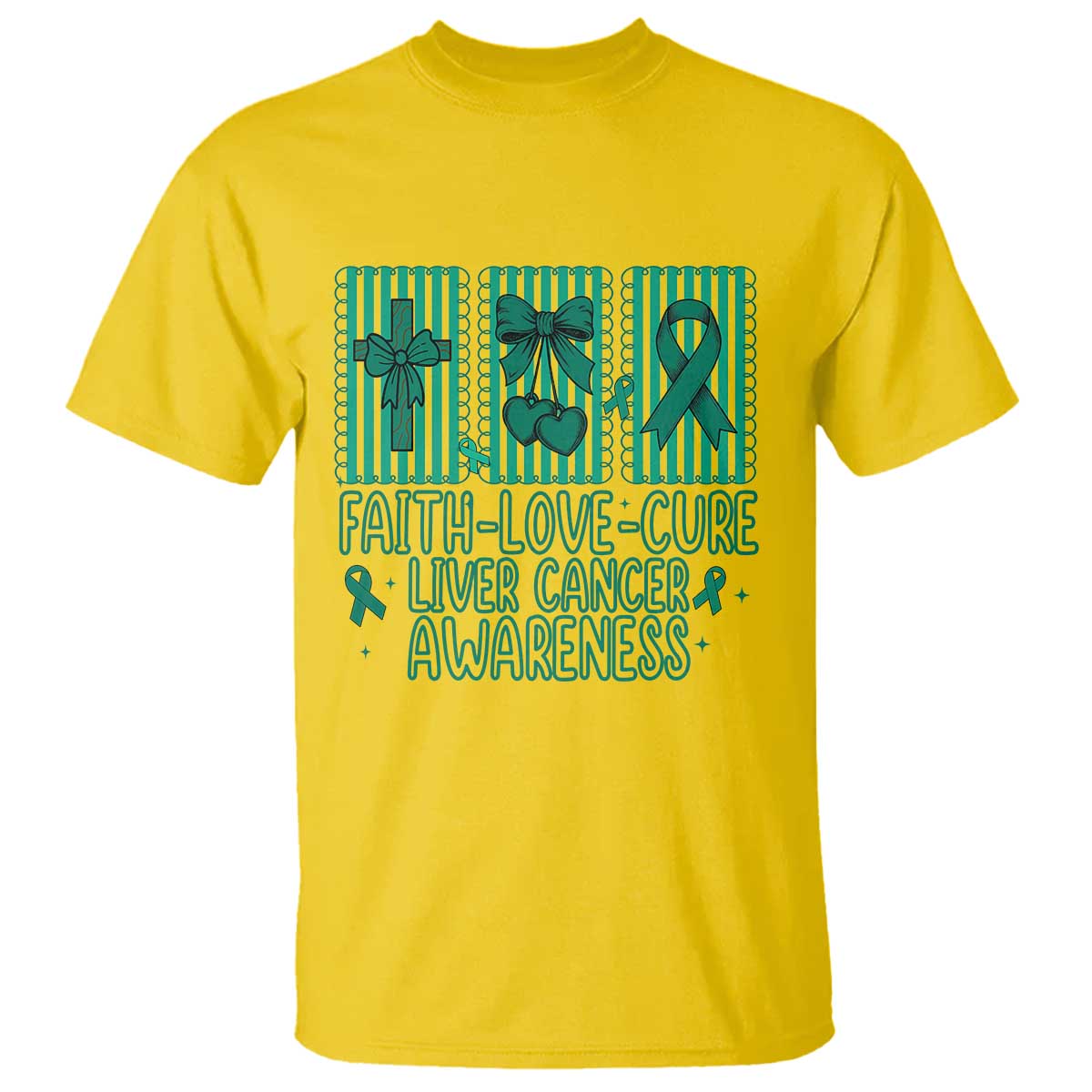 Faith Love And Cure Liver Cancer T Shirt Hope Survivor Support