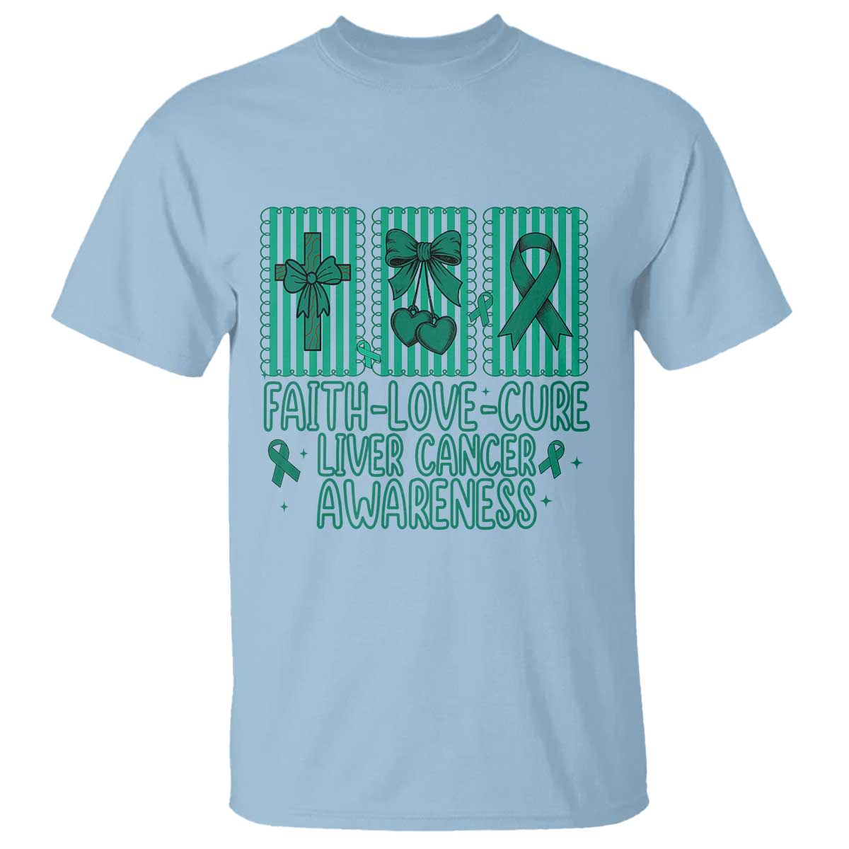 Faith Love And Cure Liver Cancer T Shirt Hope Survivor Support