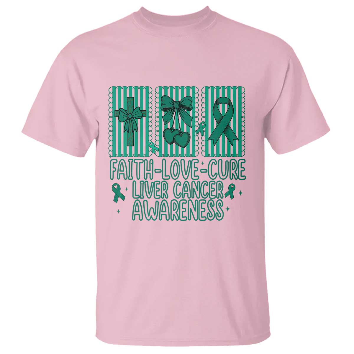 Faith Love And Cure Liver Cancer T Shirt Hope Survivor Support