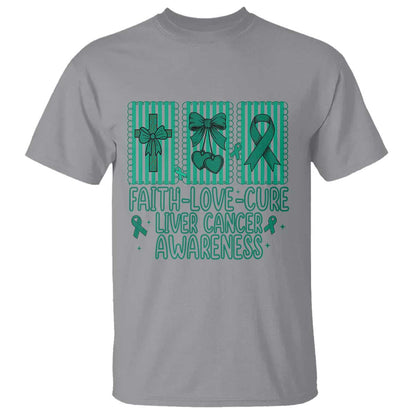 Faith Love And Cure Liver Cancer T Shirt Hope Survivor Support