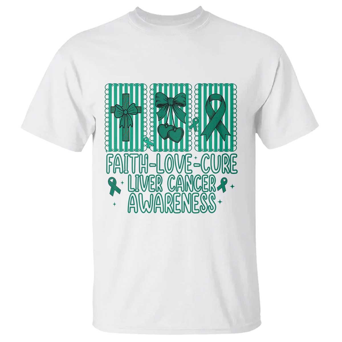 Faith Love And Cure Liver Cancer T Shirt Hope Survivor Support