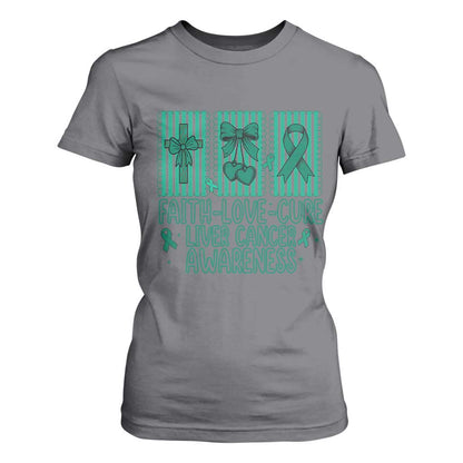 Faith Love And Cure Liver Cancer T Shirt For Women Hope Survivor Support