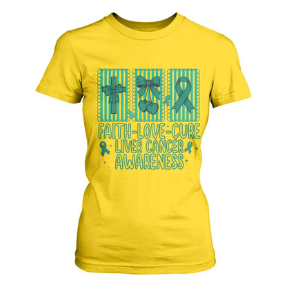 Faith Love And Cure Liver Cancer T Shirt For Women Hope Survivor Support