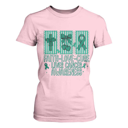 Faith Love And Cure Liver Cancer T Shirt For Women Hope Survivor Support