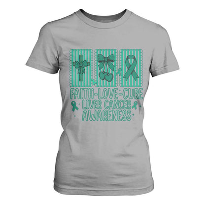 Faith Love And Cure Liver Cancer T Shirt For Women Hope Survivor Support
