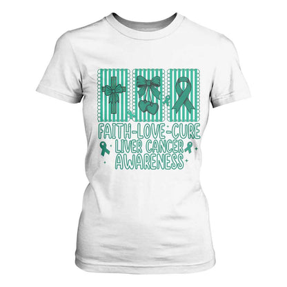 Faith Love And Cure Liver Cancer T Shirt For Women Hope Survivor Support