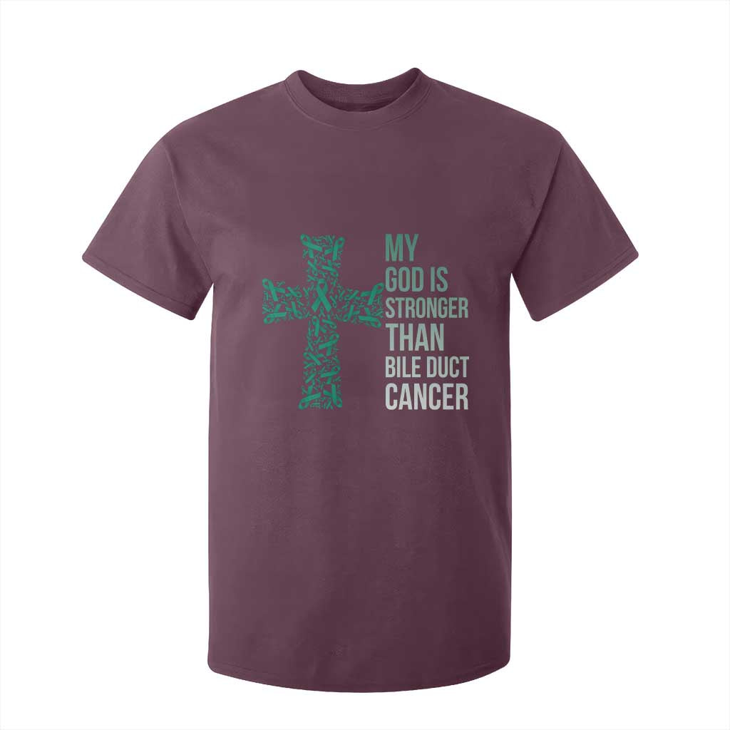 My God Is Stronger Than Bile Duct Cancer T Shirt For Kid Faith Over Fear Support Gift