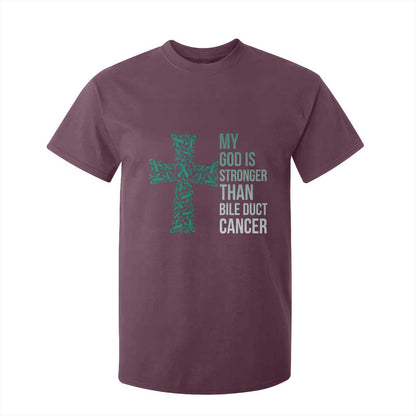 My God Is Stronger Than Bile Duct Cancer T Shirt For Kid Faith Over Fear Support Gift