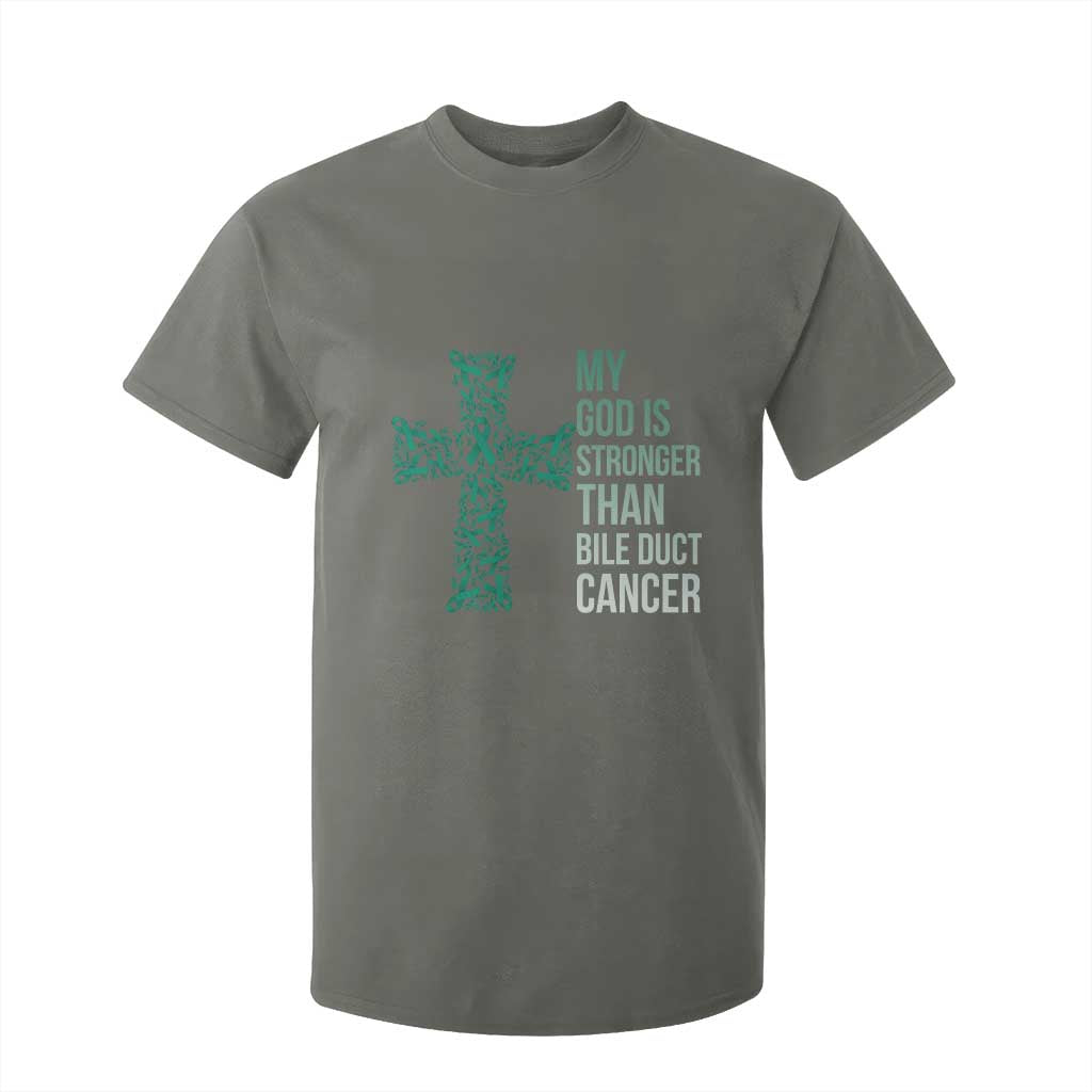My God Is Stronger Than Bile Duct Cancer T Shirt For Kid Faith Over Fear Support Gift