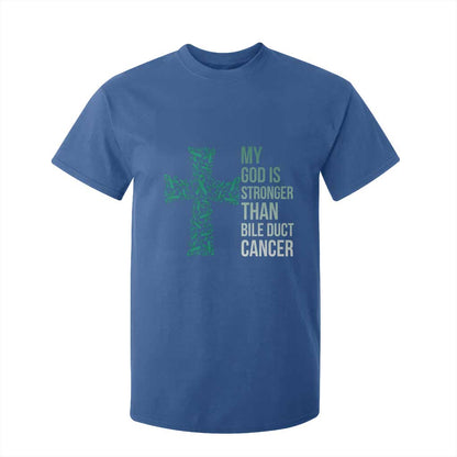 My God Is Stronger Than Bile Duct Cancer T Shirt For Kid Faith Over Fear Support Gift