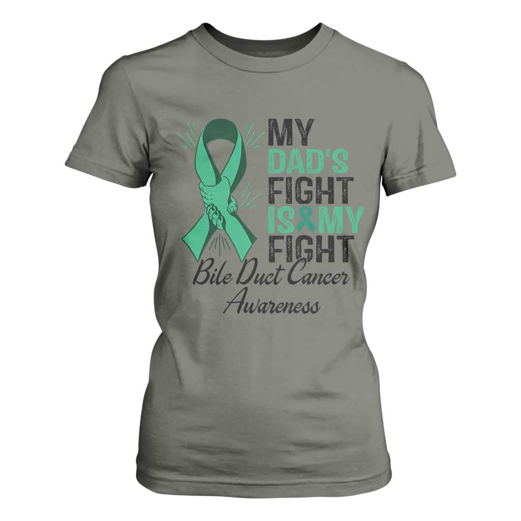 Cholangiocarcinoma Support Warrior Gift T Shirt For Women My Dad Fight My Fight