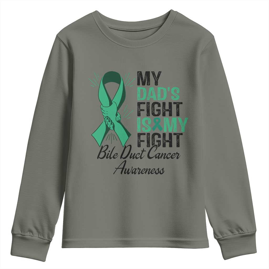 Cholangiocarcinoma Support Warrior Gift Youth Sweatshirt My Dad Fight My Fight