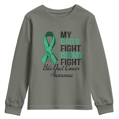 Cholangiocarcinoma Support Warrior Gift Youth Sweatshirt My Dad Fight My Fight