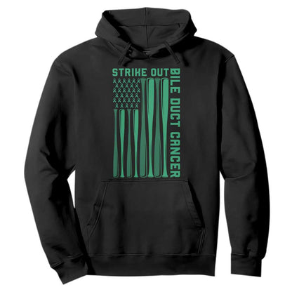 Strike Out Bile Duct Cancer Hoodie Baseball American Flag Hope Gift