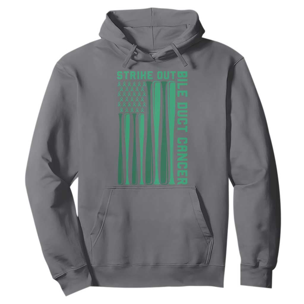 Strike Out Bile Duct Cancer Hoodie Baseball American Flag Hope Gift