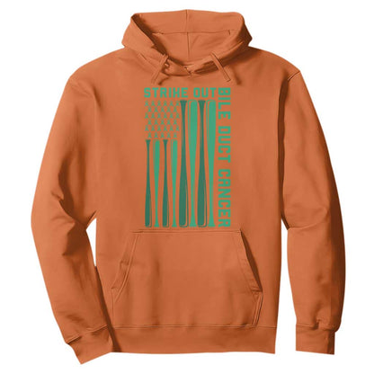 Strike Out Bile Duct Cancer Hoodie Baseball American Flag Hope Gift