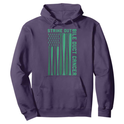 Strike Out Bile Duct Cancer Hoodie Baseball American Flag Hope Gift