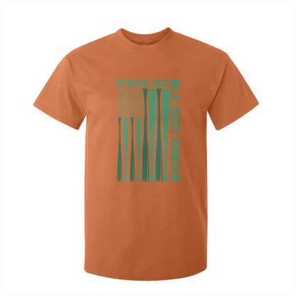 Strike Out Bile Duct Cancer T Shirt For Kid Baseball American Flag Hope Gift