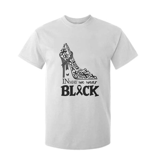 In May We Wear Black T Shirt For Kid Skin Cancer Support Gift For Her