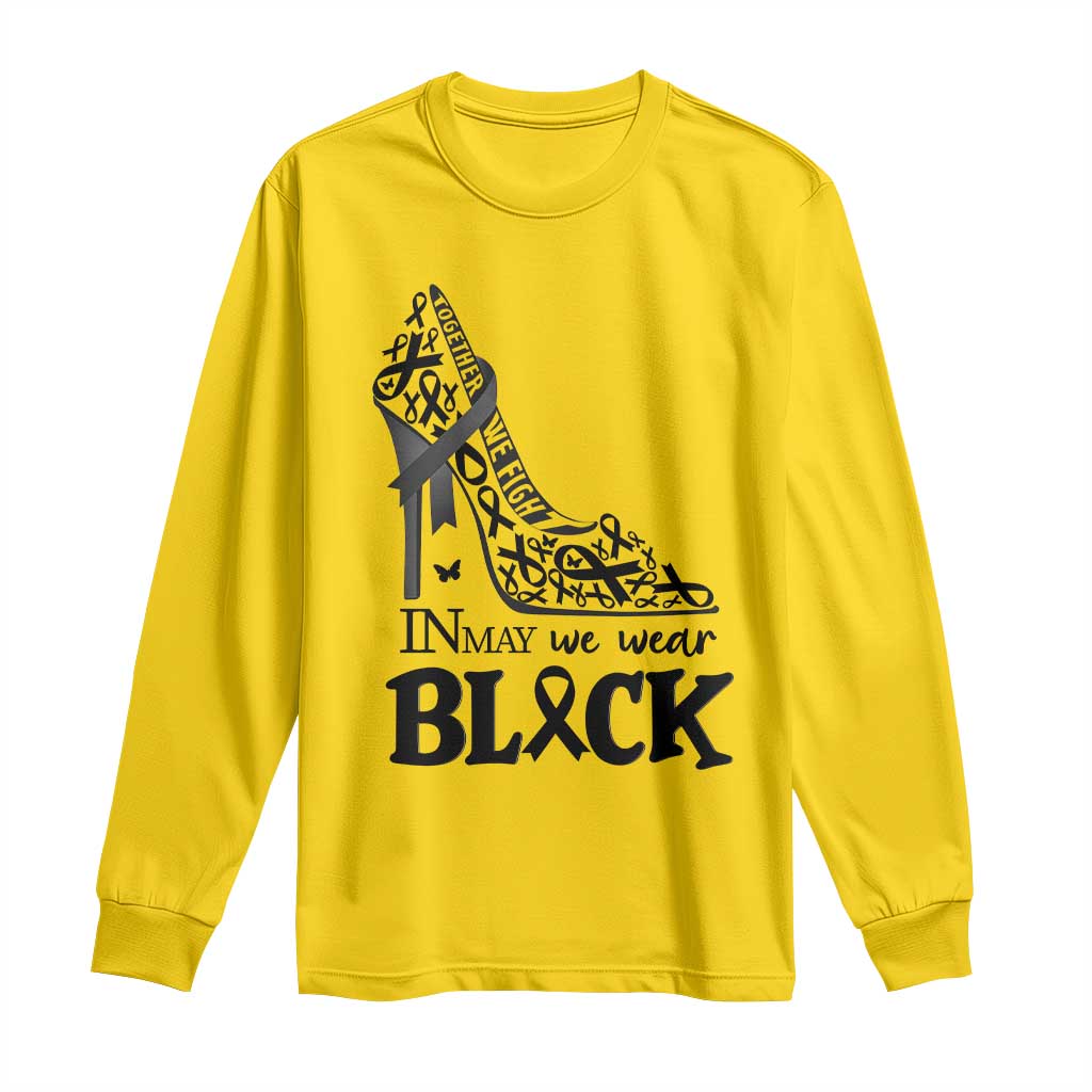 In May We Wear Black Long Sleeve Shirt Skin Cancer Support Gift For Her