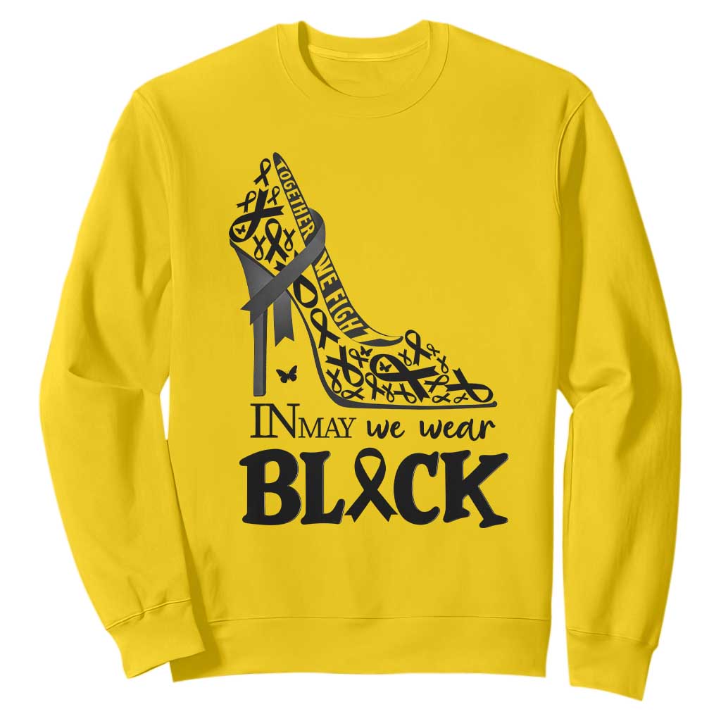 In May We Wear Black Sweatshirt Skin Cancer Support Gift For Her