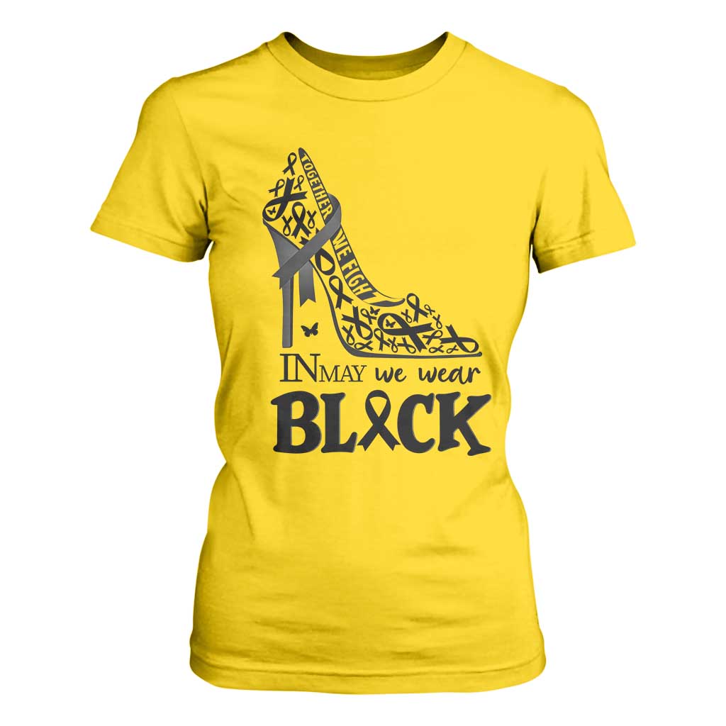 In May We Wear Black T Shirt For Women Skin Cancer Support Gift For Her