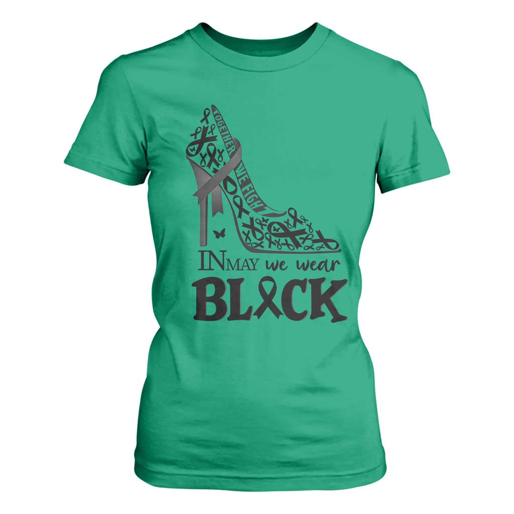 In May We Wear Black T Shirt For Women Skin Cancer Support Gift For Her