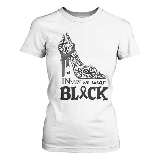 In May We Wear Black T Shirt For Women Skin Cancer Support Gift For Her