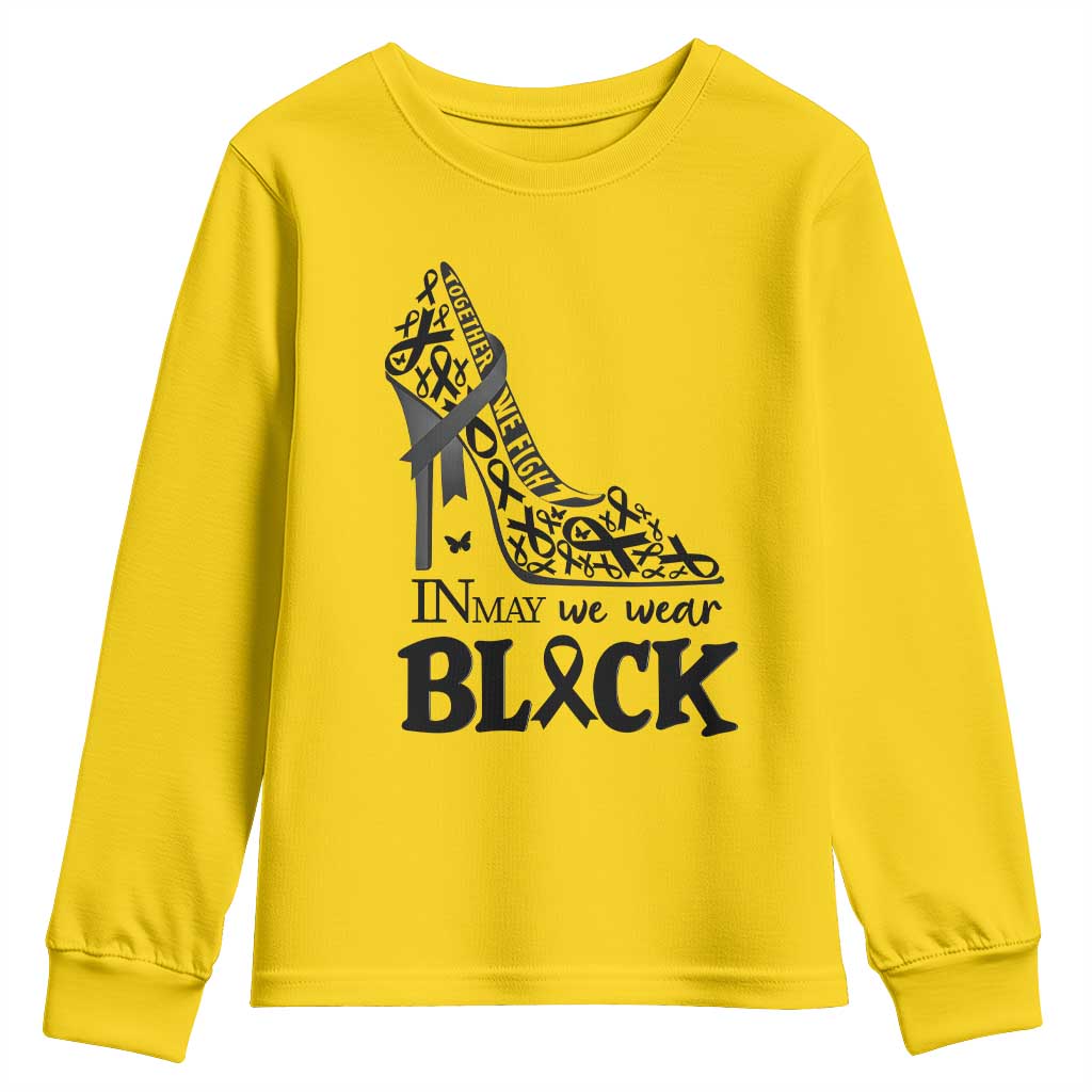 In May We Wear Black Youth Sweatshirt Skin Cancer Support Gift For Her