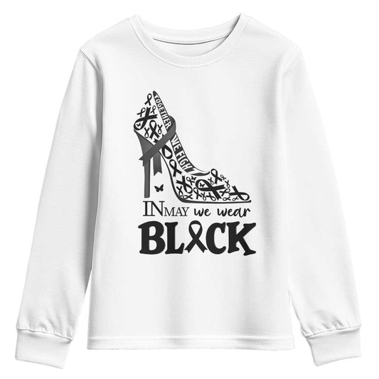 In May We Wear Black Youth Sweatshirt Skin Cancer Support Gift For Her