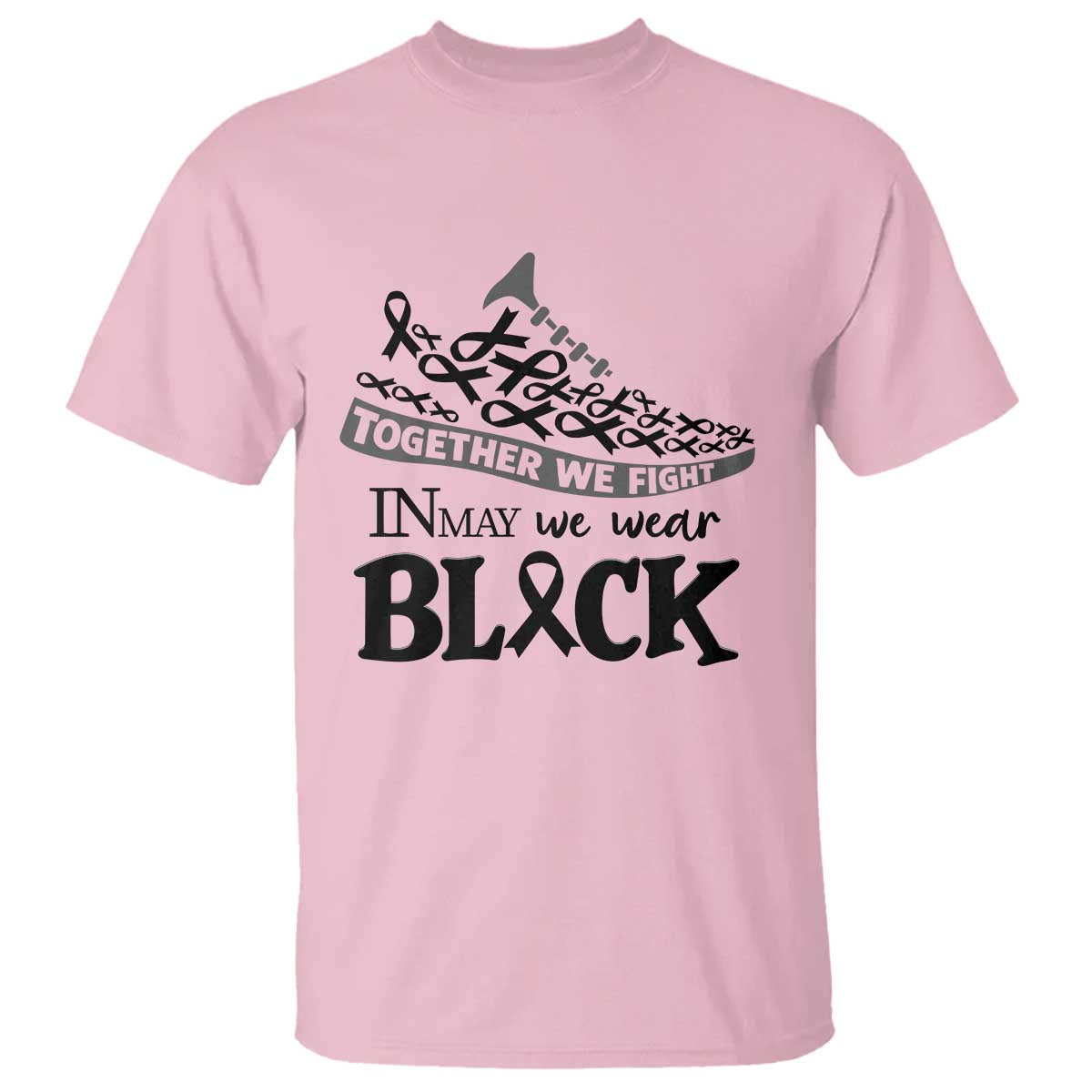 In May We Wear Black T Shirt Melanoma Support Family Gift