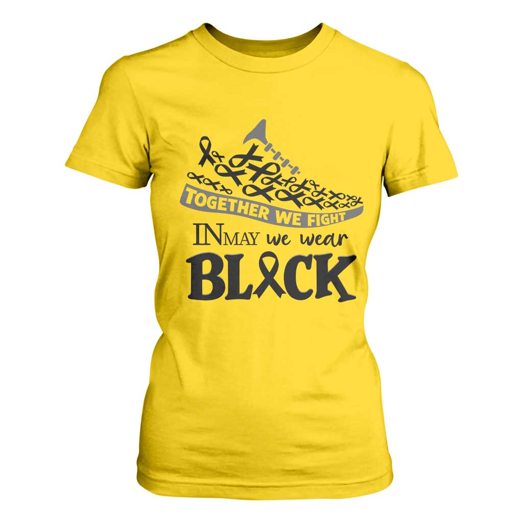 In May We Wear Black T Shirt For Women Melanoma Support Family Gift