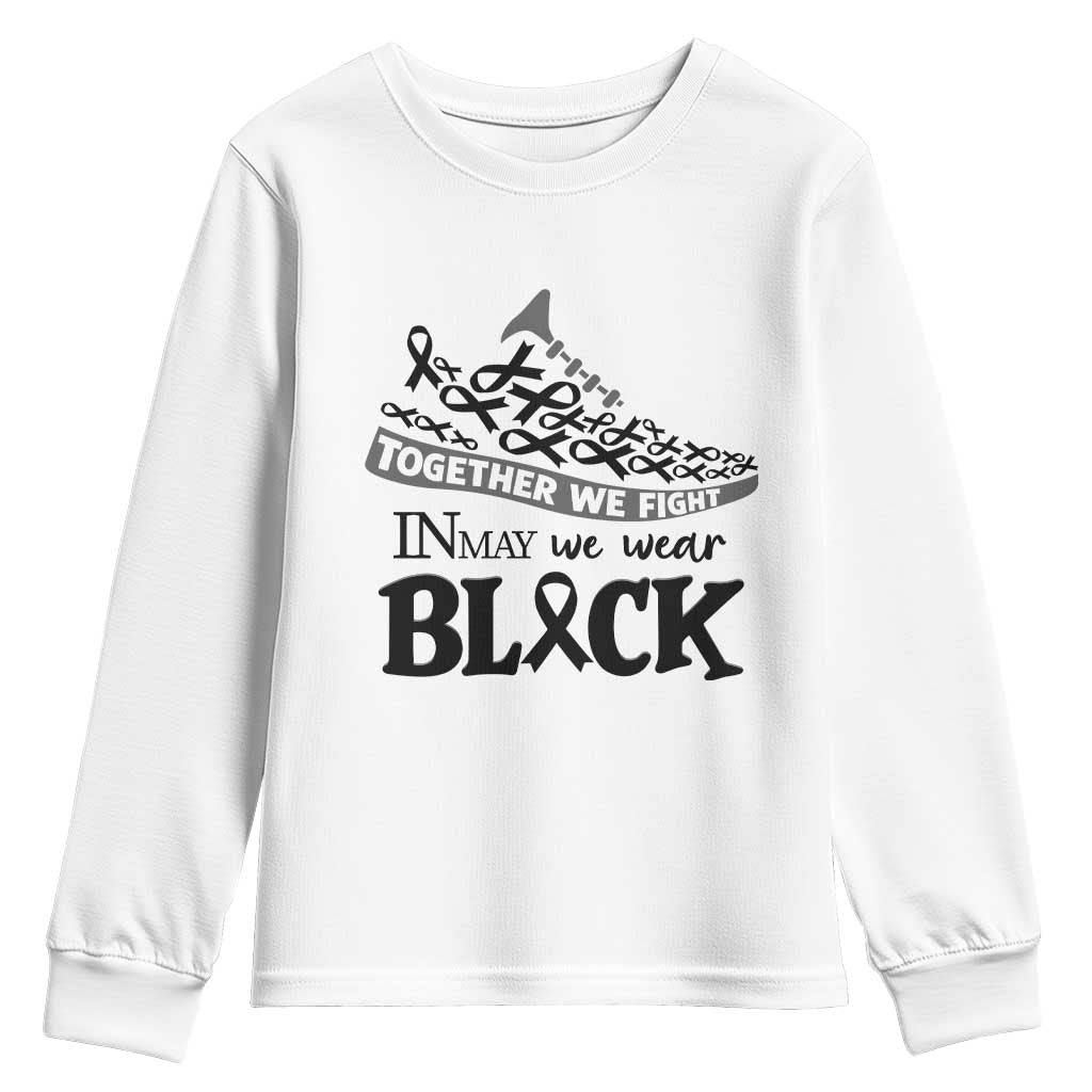 In May We Wear Black Youth Sweatshirt Melanoma Support Family Gift