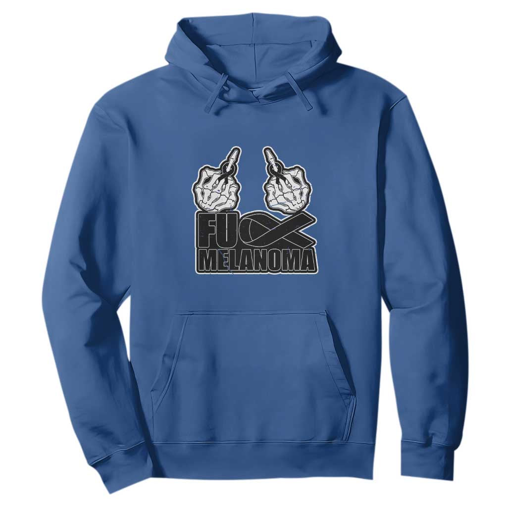 Skeleton Hand Fuck Melanoma Hoodie Black Ribbon Support