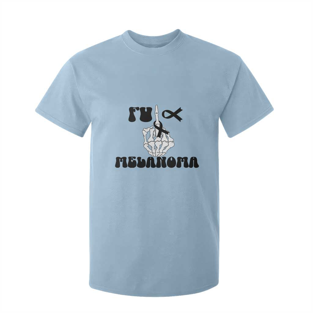 Fuck Melanoma Skeleton Hand T Shirt For Kid Skin Cancer Warrior Ribbon Gift