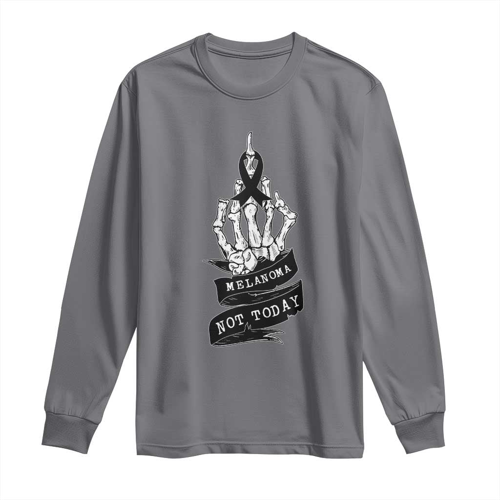 Melanoma Fighter Not Today Long Sleeve Shirt Skin Cancer Support Gift