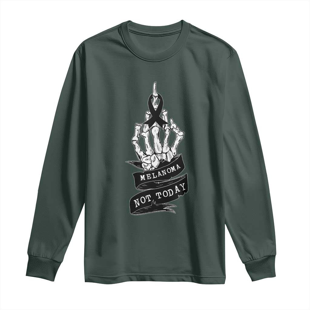 Melanoma Fighter Not Today Long Sleeve Shirt Skin Cancer Support Gift