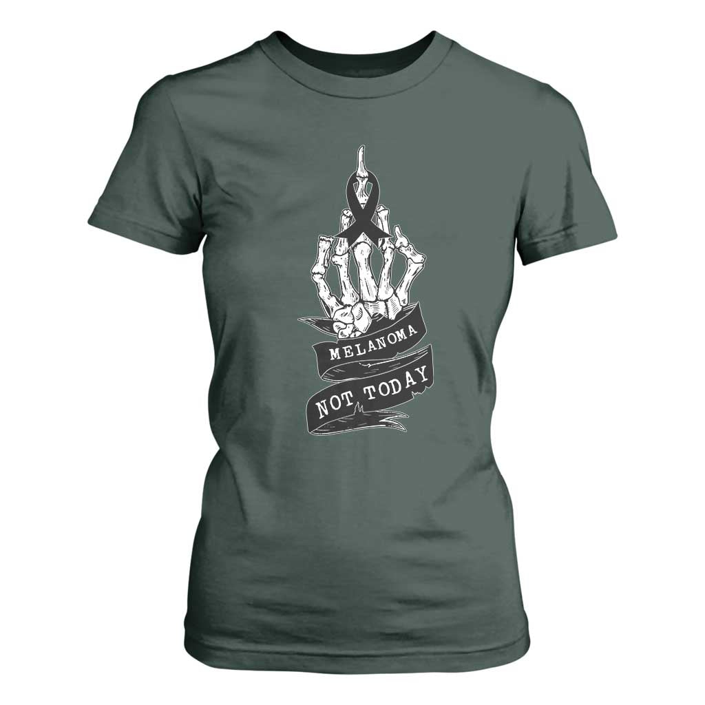 Melanoma Fighter Not Today T Shirt For Women Skin Cancer Support Gift