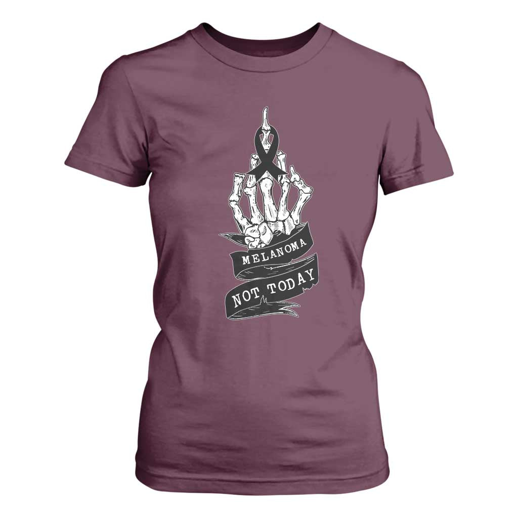 Melanoma Fighter Not Today T Shirt For Women Skin Cancer Support Gift