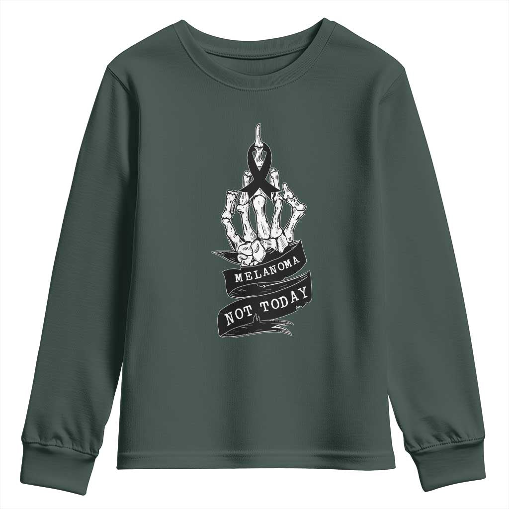 Melanoma Fighter Not Today Youth Sweatshirt Skin Cancer Support Gift
